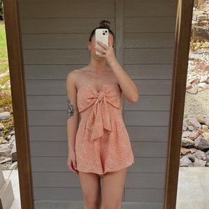 Pink Lily strapless romper